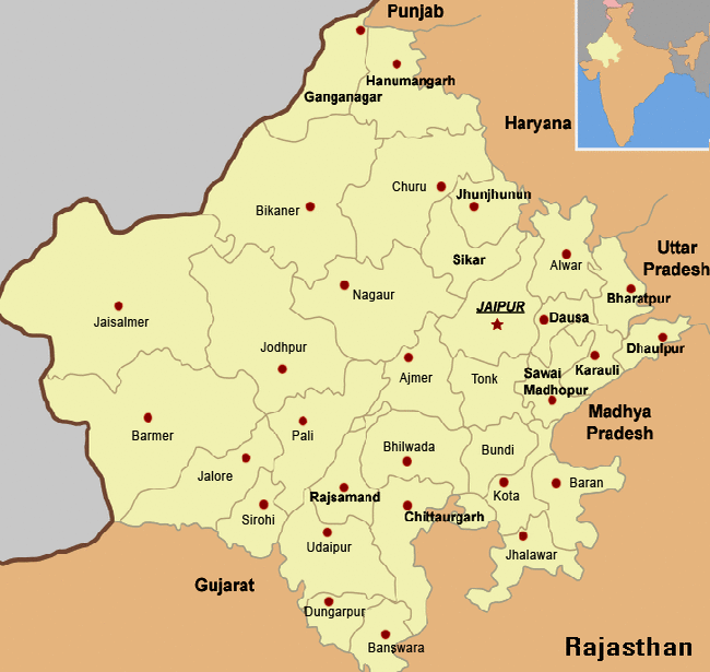 Map Rajasthan 